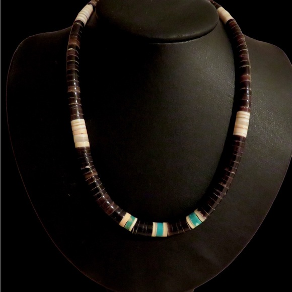 Vintage Handmade Turquoise Heishi Necklace #PN20 - Picture 3 of 8